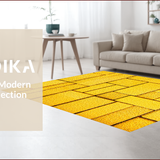 Ultra Soft Area Rug, Non Slip, Stain Resistant, Washable Area Rugs for Living Room, Bedroom, Modern Abstract Yellow Living Room Non-Shedding Rug(Yellow)