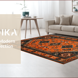 Ultra Soft Area Rug, Non Slip, Stain Resistant, Washable Area Rugs for Living Room, Bedroom, Artistic Floral Geometric Fusion(Red)