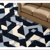 Ultra Soft Area Rug, Non Slip, Stain Resistant, Washable Area Rugs for Living Room, Bedroom, Neutral Abstract Grey Dining Room Non-Slip Area Carpet(Black)