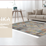 Ultra Soft Area Rug, Non Slip, Stain Resistant, Washable Area Rugs for Living Room, Bedroom, Chic Vintage Textured Patterns(Gray)
