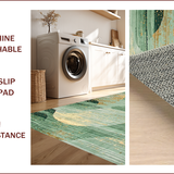 Ultra Soft Area Rug, Non Slip, Stain Resistant, Washable Area Rugs for Living Room, Bedroom, Elegant Textured Geometric Print(Green)