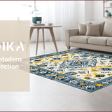 Ultra Soft Area Rug, Non Slip, Stain Resistant, Washable Area Rugs for Living Room, Bedroom, Elegant Abstract Cream Palette(White)
