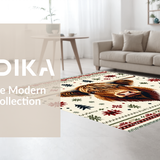Ultra Soft Area Rug, Non Slip, Stain Resistant, Washable Area Rugs for Living Room, Bedroom, Whimsical Farm Life Character Design(Brown)