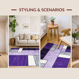 Ultra Soft Area Rug, Non Slip, Stain Resistant, Washable Area Rugs for Living Room, Bedroom, Elegant Plush Contemporary Style(Purple)
