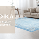 Ultra Soft Area Rug, Non Slip, Stain Resistant, Washable Area Rugs for Living Room, Bedroom, Sweet Ribbon Rug With Scalloped Edges Preppy Coquette Aesthetic Home Decor(Blue)