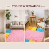 Ultra Soft Area Rug, Non Slip, Stain Resistant, Washable Area Rugs for Living Room, Bedroom, Playful Colorful Hopscotch Design(Pink)