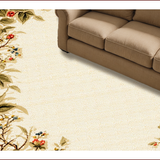 Ultra Soft Area Rug, Non Slip, Stain Resistant, Washable Area Rugs for Living Room, Bedroom, Beige Vintage Floral Living Room Rug(Beige)