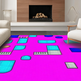 Ultra Soft Area Rug, Non Slip, Stain Resistant, Washable Area Rugs for Living Room, Bedroom, Charming Floral Pastel Fantasy(Pink)