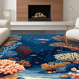 Ultra Soft Area Rug, Non Slip, Stain Resistant, Washable Area Rugs for Living Room, Bedroom, Chic Modern Striped Texture(Blue)