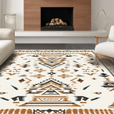 Ultra Soft Area Rug, Non Slip, Stain Resistant, Washable Area Rugs for Living Room, Bedroom, Rustic Warm Toned Trellis Design(Beige)