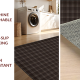 Ultra Soft Area Rug, Non Slip, Stain Resistant, Washable Area Rugs for Living Room, Bedroom, Contemporary Checkered Earthy Tones(Brown)