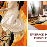 Ultra Soft Area Rug, Non Slip, Stain Resistant, Washable Area Rugs for Living Room, Bedroom, Cultural Wildlife Art Inspiration(Orange)