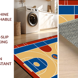 Ultra Soft Area Rug, Non Slip, Stain Resistant, Washable Area Rugs for Living Room, Bedroom, Playful Basketball-Inspired Graphics(Brown)