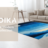 Ultra Soft Area Rug, Non Slip, Stain Resistant, Washable Area Rugs for Living Room, Bedroom, Serene Abstract Starry Theme(Blue)