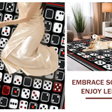 Ultra Soft Area Rug, Non Slip, Stain Resistant, Washable Area Rugs for Living Room, Bedroom, Artistic Symmetrical Dice Arrangement(Black)