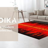 Ultra Soft Area Rug, Non Slip, Stain Resistant, Washable Area Rugs for Living Room, Bedroom, Dynamic Lava Flow Aesthetic(Red)