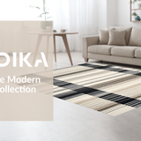 Ultra Soft Area Rug, Non Slip, Stain Resistant, Washable Area Rugs for Living Room, Bedroom, Rustic Warm Toned Linear Design(Beige)