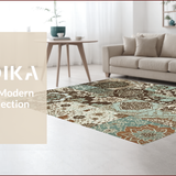 Ultra Soft Area Rug, Non Slip, Stain Resistant, Washable Area Rugs for Living Room, Bedroom, Vintage Boho Patchwork(Brown)
