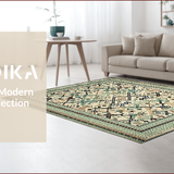 Ultra Soft Area Rug, Non Slip, Stain Resistant, Washable Area Rugs for Living Room, Bedroom, Earthy Toned Geometric Elegance(Ivory)