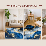 Elegant Wavy Marble Aesthetic(Blue)