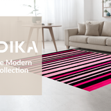 Ultra Soft Area Rug, Non Slip, Stain Resistant, Washable Area Rugs for Living Room, Bedroom, Lively Zebra-Inspired Color Fusion(Pink)