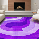 Ultra Soft Area Rug, Non Slip, Stain Resistant, Washable Area Rugs for Living Room, Bedroom, Playful Modern Abstract Swirls(Purple)