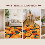 Ultra Soft Area Rug, Non Slip, Stain Resistant, Washable Area Rugs for Living Room, Bedroom, Lively Citrus Splash Decor(Orange)