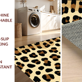 Ultra Soft Area Rug, Non Slip, Stain Resistant, Washable Area Rugs for Living Room, Bedroom, Minimalist Brown Leopard Theme(Beige)