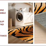 Ultra Soft Area Rug, Non Slip, Stain Resistant, Washable Area Rugs for Living Room, Bedroom, Realistic Tiger Print Living Room Statement Rug(Orange)