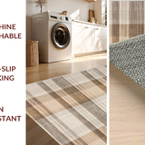 Ultra Soft Area Rug, Non Slip, Stain Resistant, Washable Area Rugs for Living Room, Bedroom, Rustic Neutral Patterned Piece(Beige)