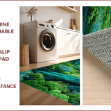 Ultra Soft Area Rug, Non Slip, Stain Resistant, Washable Area Rugs for Living Room, Bedroom, Vibrant Nature-Inspired Shag Elements(Green)