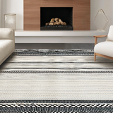 Ultra Soft Area Rug, Non Slip, Stain Resistant, Washable Area Rugs for Living Room, Bedroom, Chic Black and White Trellis Artwork(White)