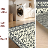 Ultra Soft Area Rug, Non Slip, Stain Resistant, Washable Area Rugs for Living Room, Bedroom, Contemporary Floral Pattern Play(Beige)