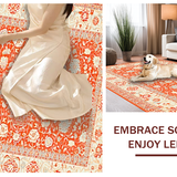 Ultra Soft Area Rug, Non Slip, Stain Resistant, Washable Area Rugs for Living Room, Bedroom, Luxurious Minimalist Tiled Arrangement(Orange)