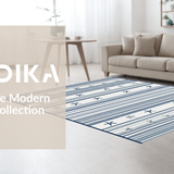Ultra Soft Area Rug, Non Slip, Stain Resistant, Washable Area Rugs for Living Room, Bedroom, Rustic Marine Inspired Striped Charm(Blue)