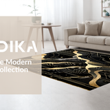 Elegant Black Gold Geometric Waves(Black)