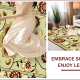 Ultra Soft Area Rug, Non Slip, Stain Resistant, Washable Area Rugs for Living Room, Bedroom, Soft Floral Transitional Living Room Rug(Beige)