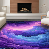 Ultra Soft Area Rug, Non Slip, Stain Resistant, Washable Area Rugs for Living Room, Bedroom, Charming Ethereal Sky Motif(Purple)