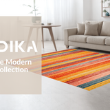 Ultra Soft Area Rug, Non Slip, Stain Resistant, Washable Area Rugs for Living Room, Bedroom, Vibrant Tufted Rainbow Aesthetic(Orange)