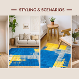 Ultra Soft Area Rug, Non Slip, Stain Resistant, Washable Area Rugs for Living Room, Bedroom, Bold Gradient Expressionist Style(Yellow)