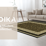 Ultra Soft Area Rug, Non Slip, Stain Resistant, Washable Area Rugs for Living Room, Bedroom, Exotic Animal Motif Decor(Black)