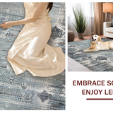 Ultra Soft Area Rug, Non Slip, Stain Resistant, Washable Area Rugs for Living Room, Bedroom, Nautical Legend Sea Creature Carpet(Blue)