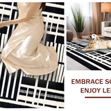 Ultra Soft Area Rug, Non Slip, Stain Resistant, Washable Area Rugs for Living Room, Bedroom, Playful Monochrome Animal Motif(Black)