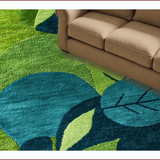 Ultra Soft Area Rug, Non Slip, Stain Resistant, Washable Area Rugs for Living Room, Bedroom, Rustic Organic Leaf Patterned Charm(Green)