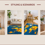 Ultra Soft Area Rug, Non Slip, Stain Resistant, Washable Area Rugs for Living Room, Bedroom, Earth from Space Round(Blue)