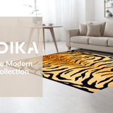 Ultra Soft Area Rug, Non Slip, Stain Resistant, Washable Area Rugs for Living Room, Bedroom, Minimalist Graphic Wild Design(Orange)