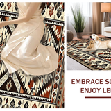 Ultra Soft Area Rug, Non Slip, Stain Resistant, Washable Area Rugs for Living Room, Bedroom, Cozy Earthy Toned Ethnic Artwork(Brown)