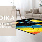 Ultra Soft Area Rug, Non Slip, Stain Resistant, Washable Area Rugs for Living Room, Bedroom, Galactic Cartoon Planet Motif(Yellow)