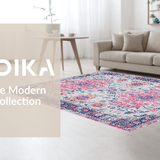 Ultra Soft Area Rug, Non Slip, Stain Resistant, Washable Area Rugs for Living Room, Bedroom, Chic Modern Tiled Aesthetic(White)