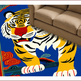Ultra Soft Area Rug, Non Slip, Stain Resistant, Washable Area Rugs for Living Room, Bedroom, Vibrant Tribal Animal Motif(Blue)
